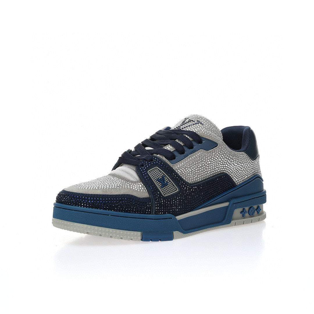 LV Trainer Marine Grey Rhinestone