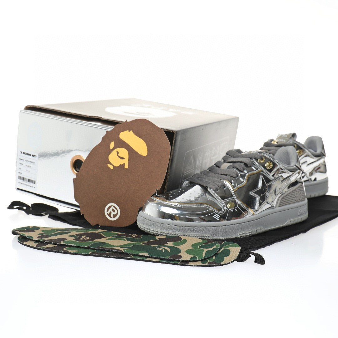 Bapesta Sk8 Sta Silver