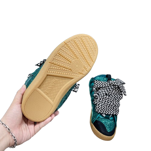Lanvin Curb Crystal Suede