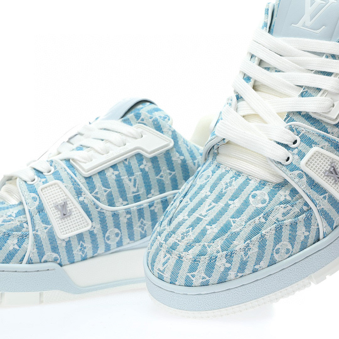LV Trainer Blue Stripe Mono