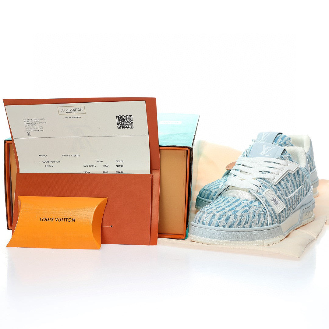 LV Trainer Blue Stripe Mono