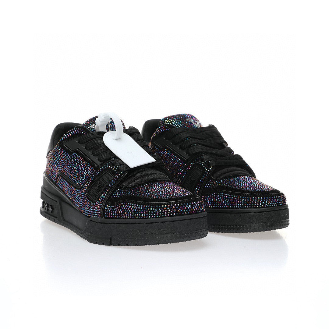 LV Trainer Black Rhinestone