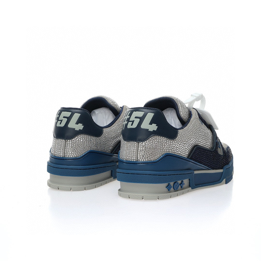 LV Trainer Marine Grey Rhinestone