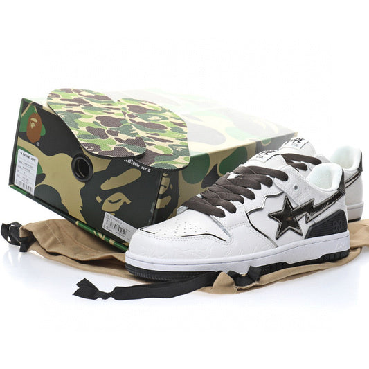 Bapesta Sk8 Sta White Silver