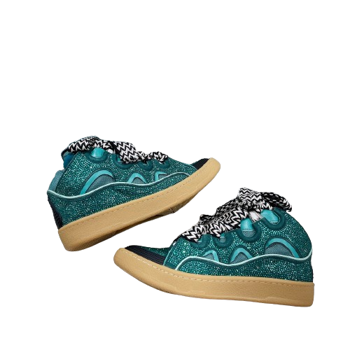 Lanvin Curb Crystal Suede