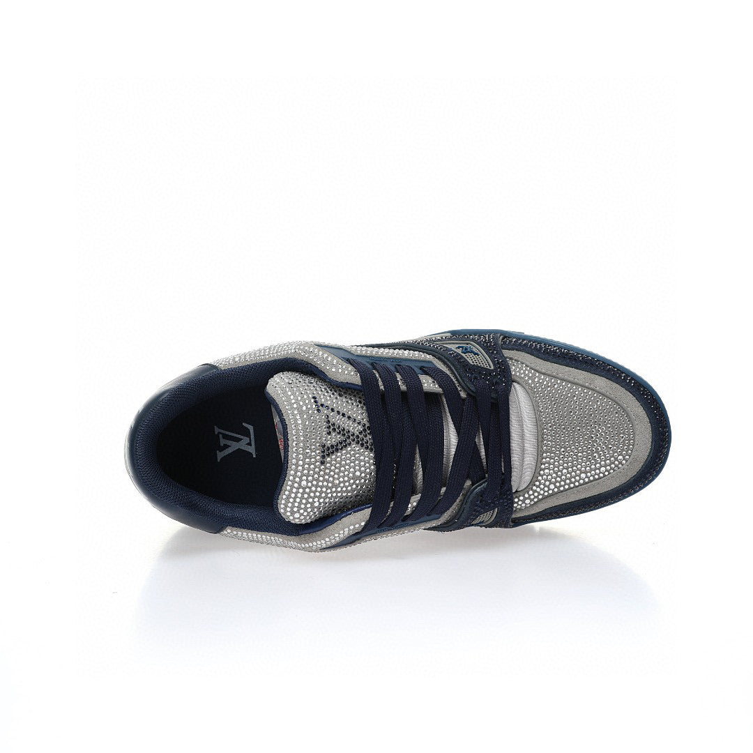 LV Trainer Marine Grey Rhinestone