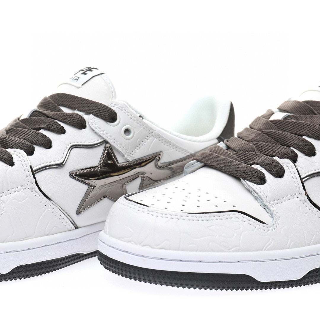 Bapesta Sk8 Sta White Silver
