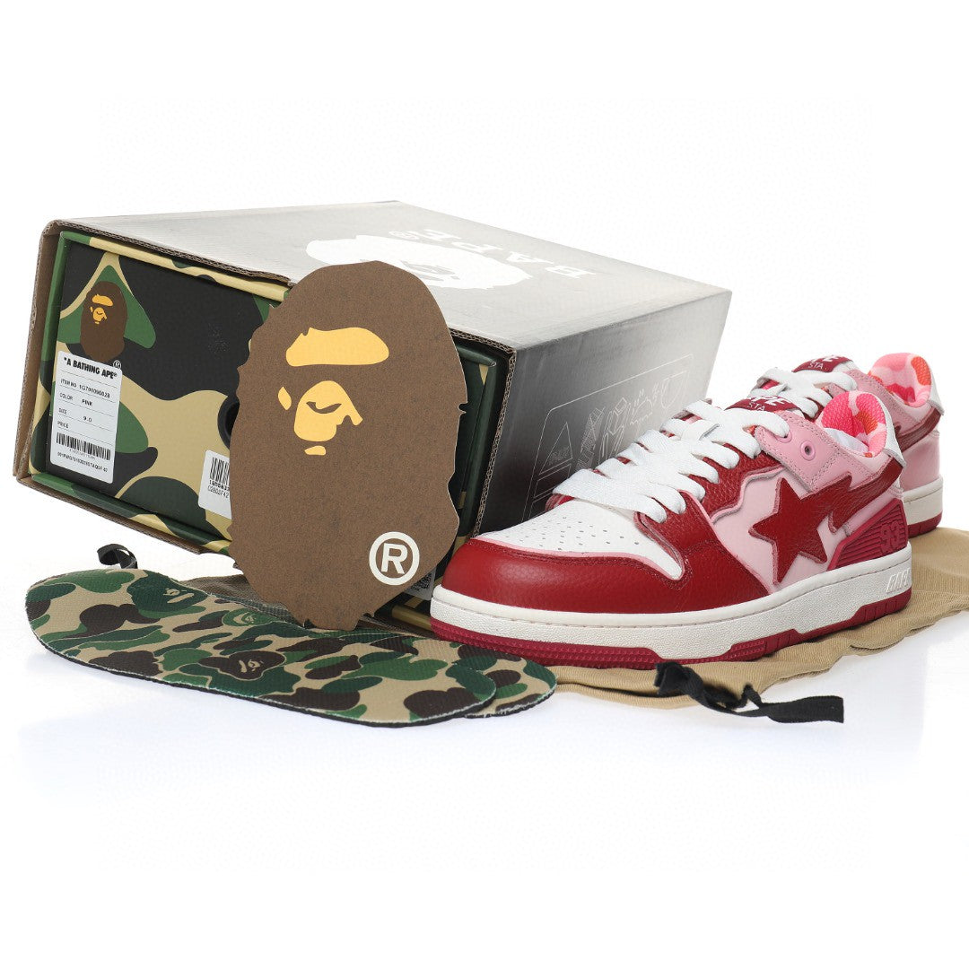 Bapesta Red Leather