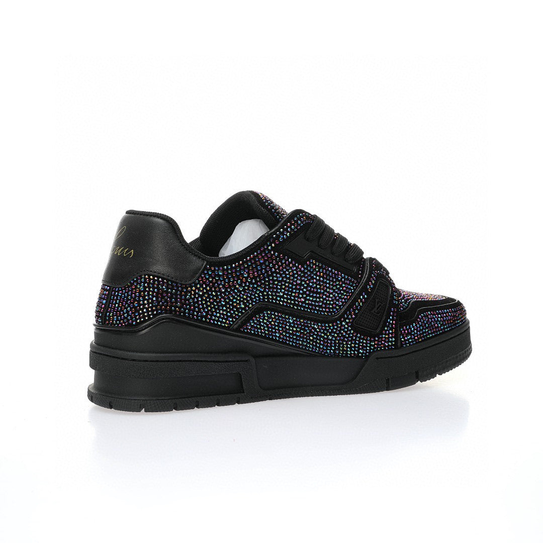 LV Trainer Black Rhinestone