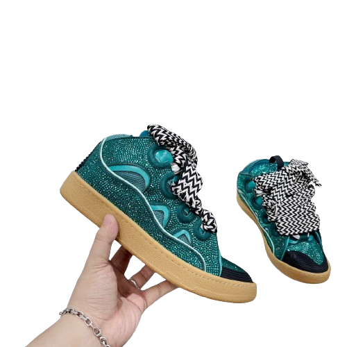 Lanvin Curb Crystal Suede