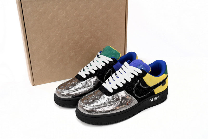 LV Air Force 1 Silver White