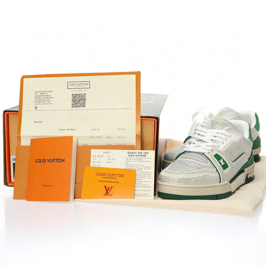 LV Trainer Green Rhinestone