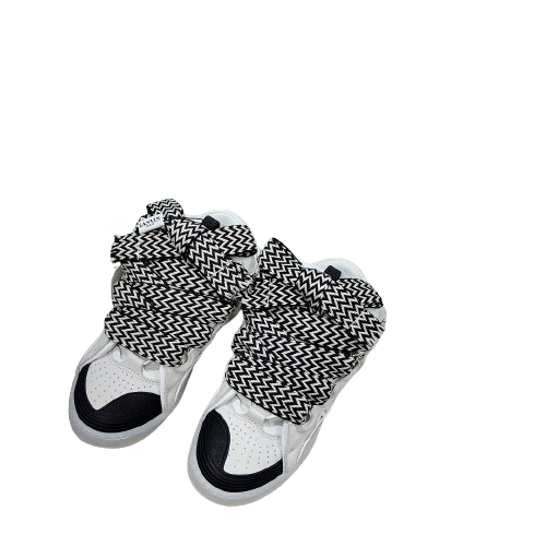 Lanvin Curb White Grey Lace up