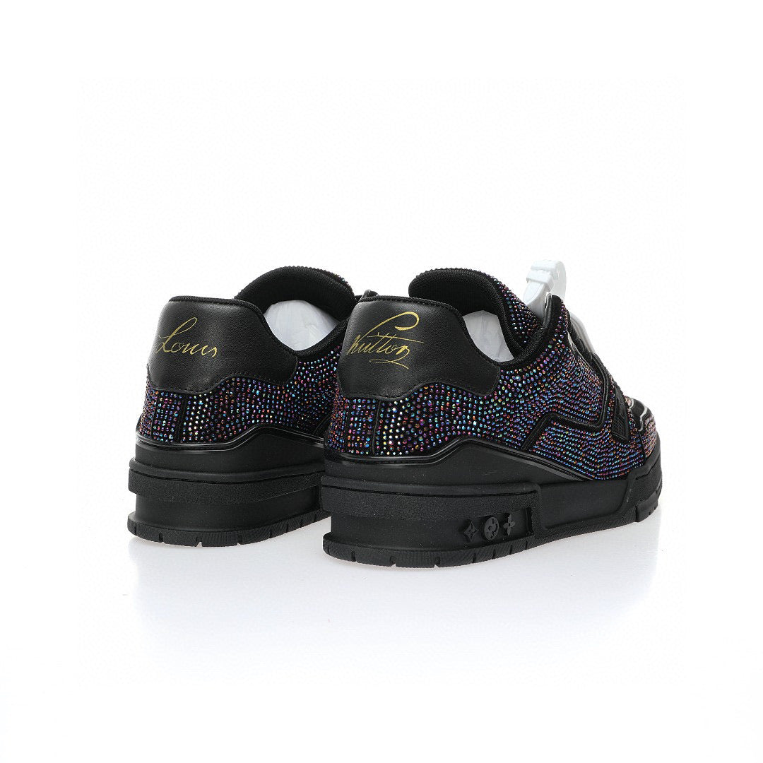 LV Trainer Black Rhinestone