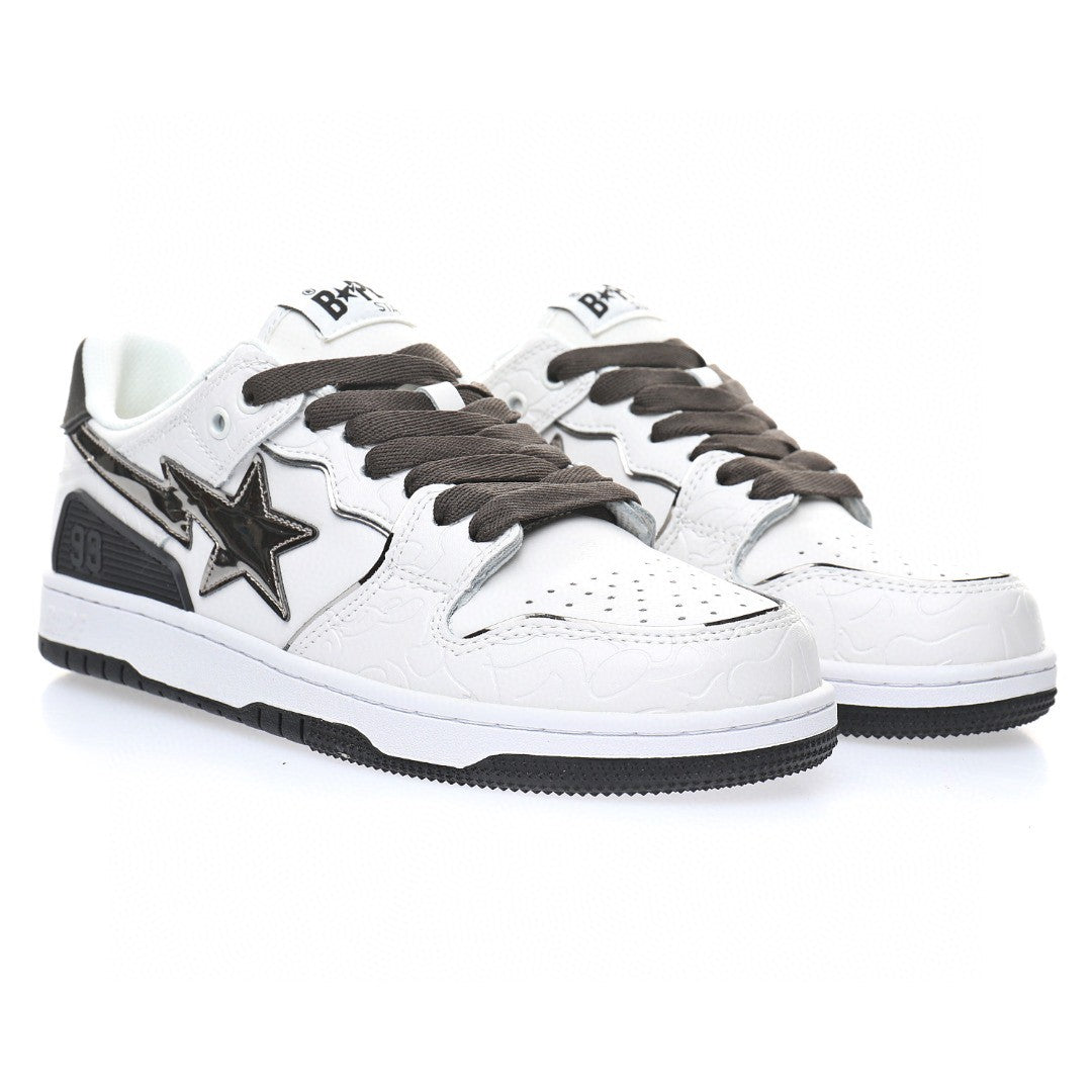 Bapesta Sk8 Sta White Silver