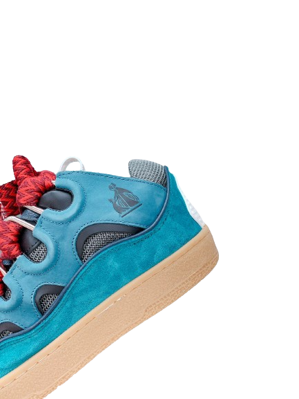Lanvin Curb Blue Red Laces