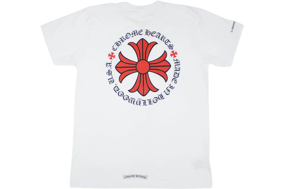 Chrome Hearts Made in Hollywood Plus Cross T-shirt White/Red