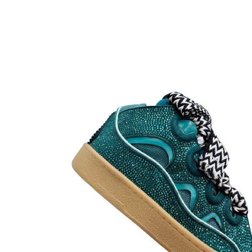 Lanvin Curb Crystal Suede