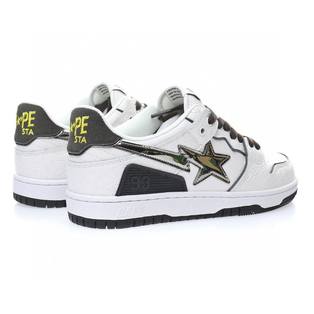 Bapesta Sk8 Sta White Silver