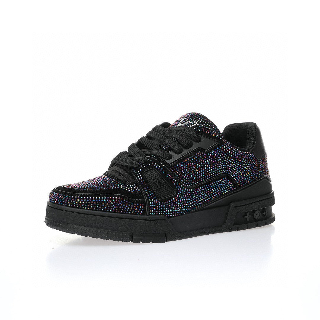 LV Trainer Black Rhinestone