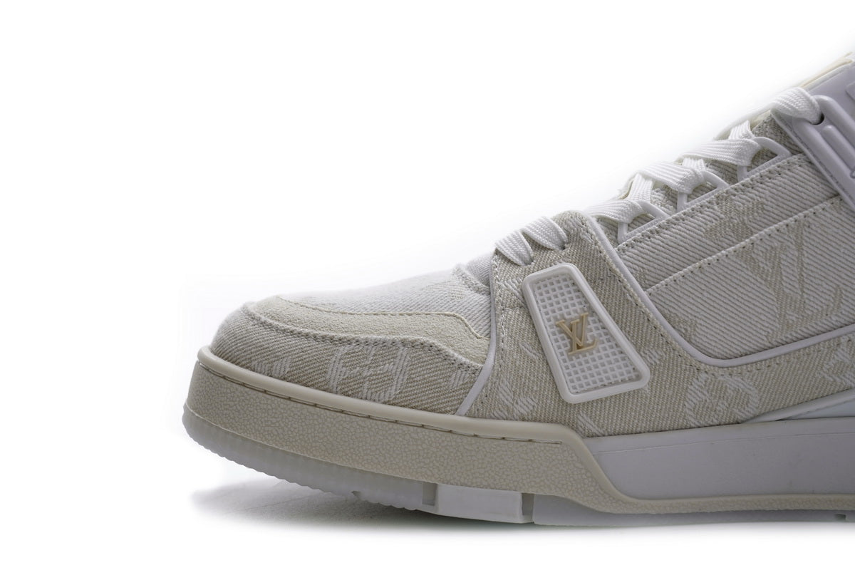 LV Trainer Denim White
