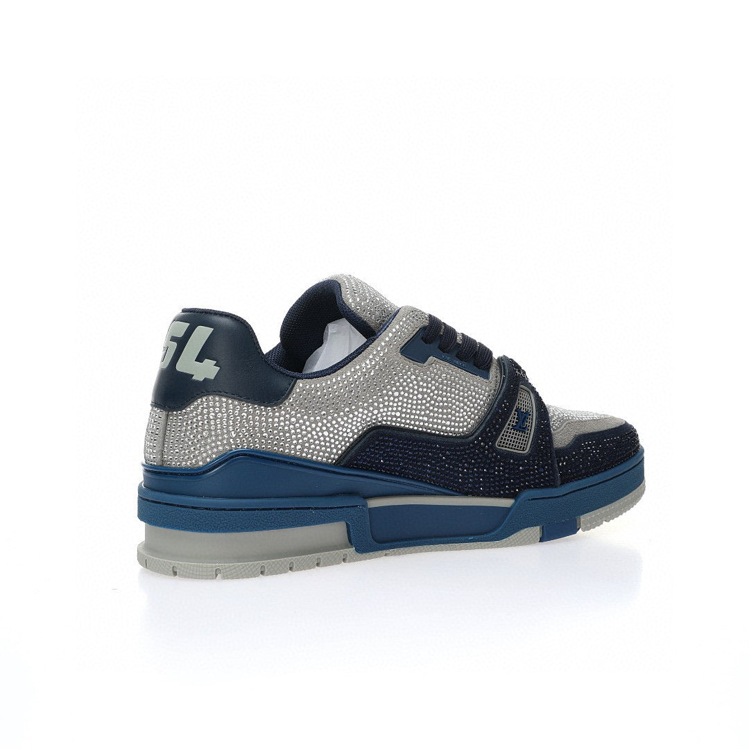 LV Trainer Marine Grey Rhinestone