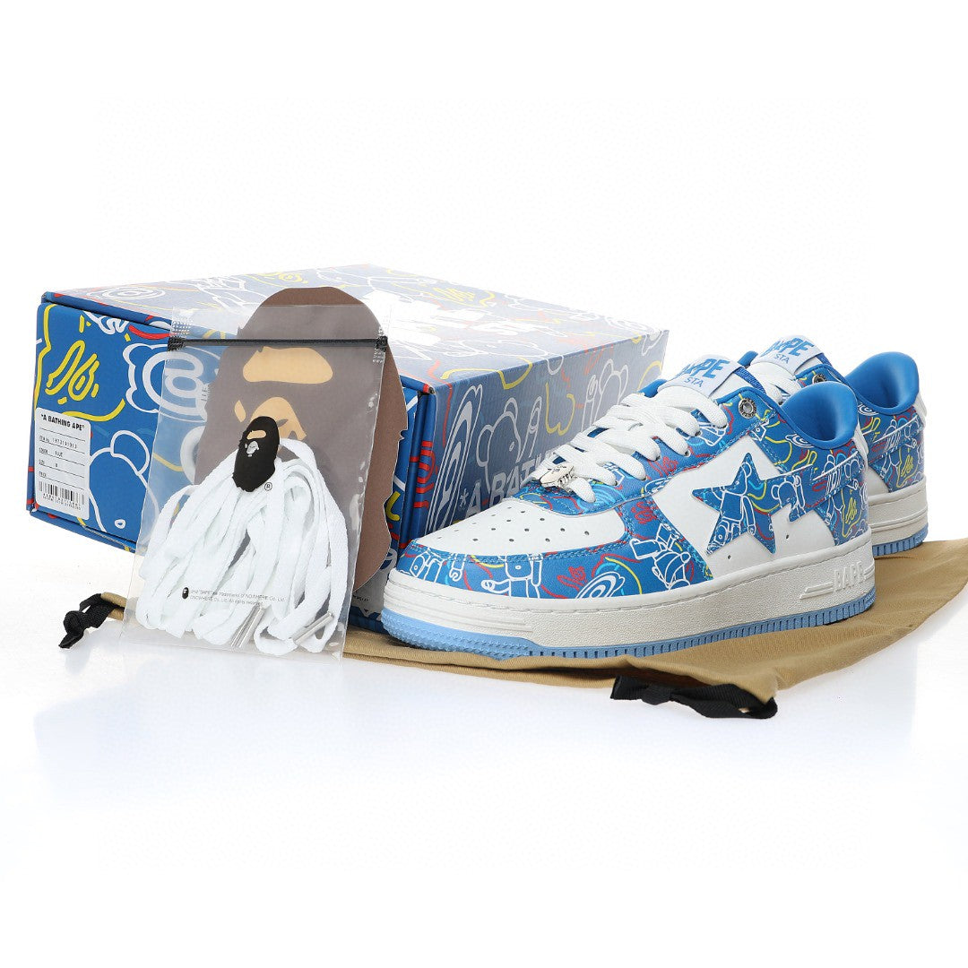 Bapesta Blue Doodles