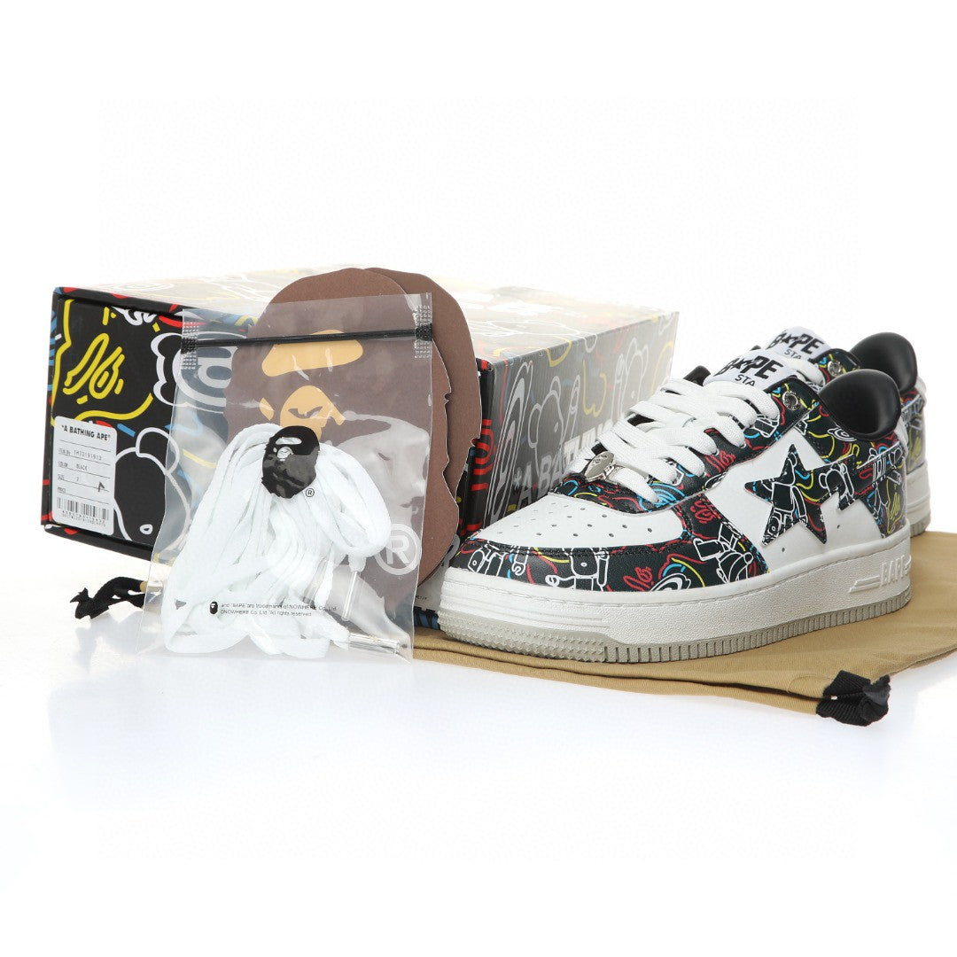 Bapesta Black Doodles