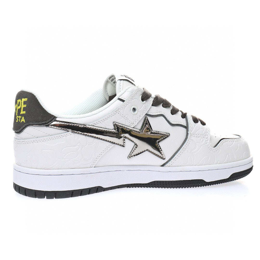 Bapesta Sk8 Sta White Silver