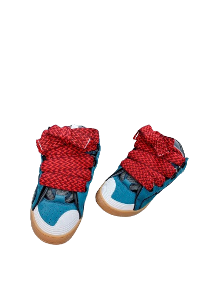 Lanvin Curb Blue Red Laces