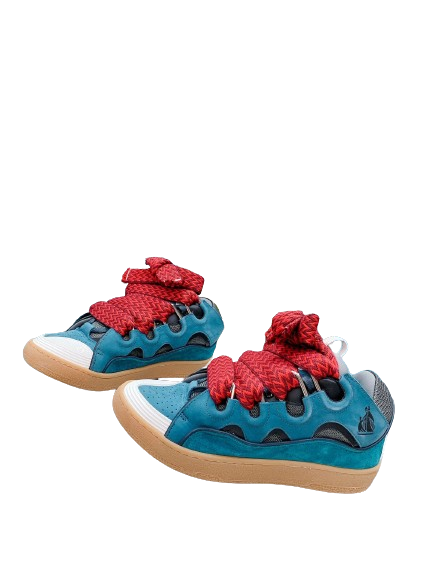 Lanvin Curb Blue Red Laces