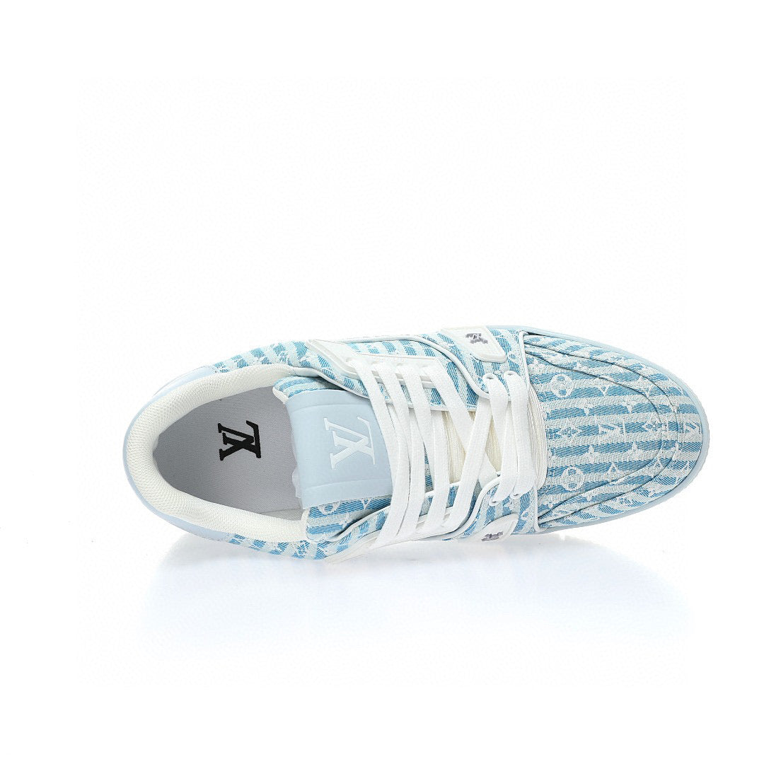 LV Trainer Blue Stripe Mono