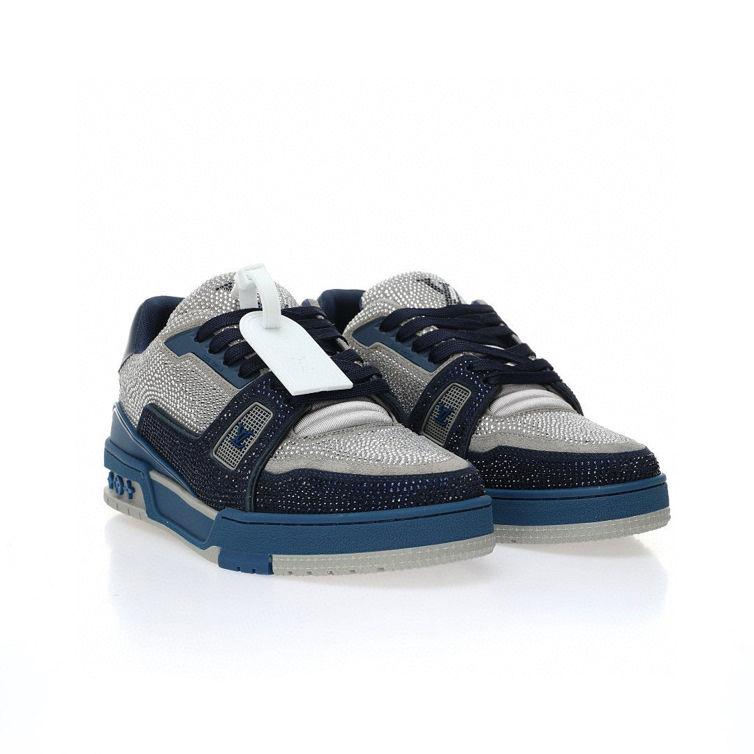 LV Trainer Marine Grey Rhinestone