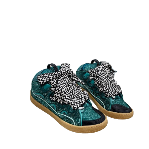 Lanvin Curb Crystal Suede