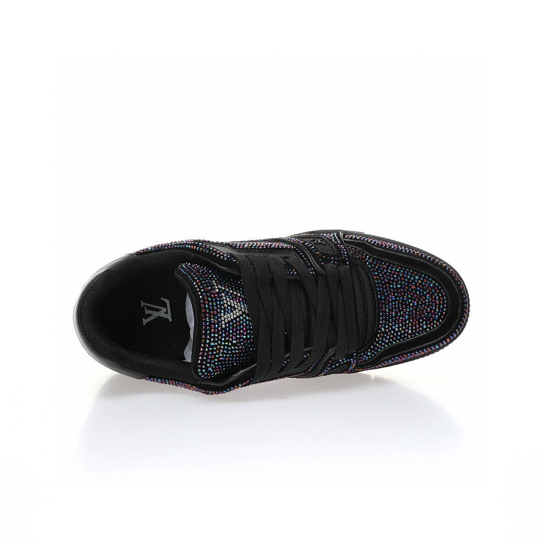 LV Trainer Black Rhinestone