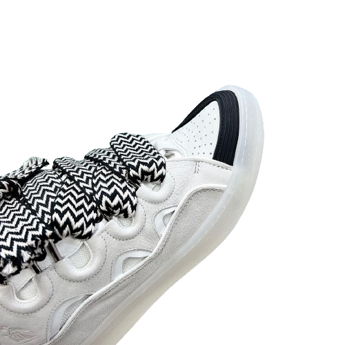Lanvin Curb White Grey Lace up