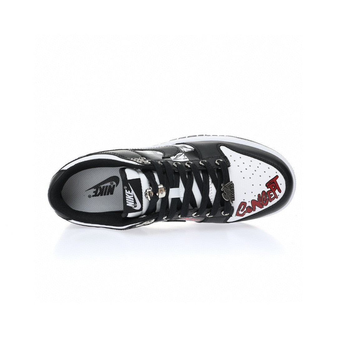 Dunk Low Black White Chrome Hearts Concept