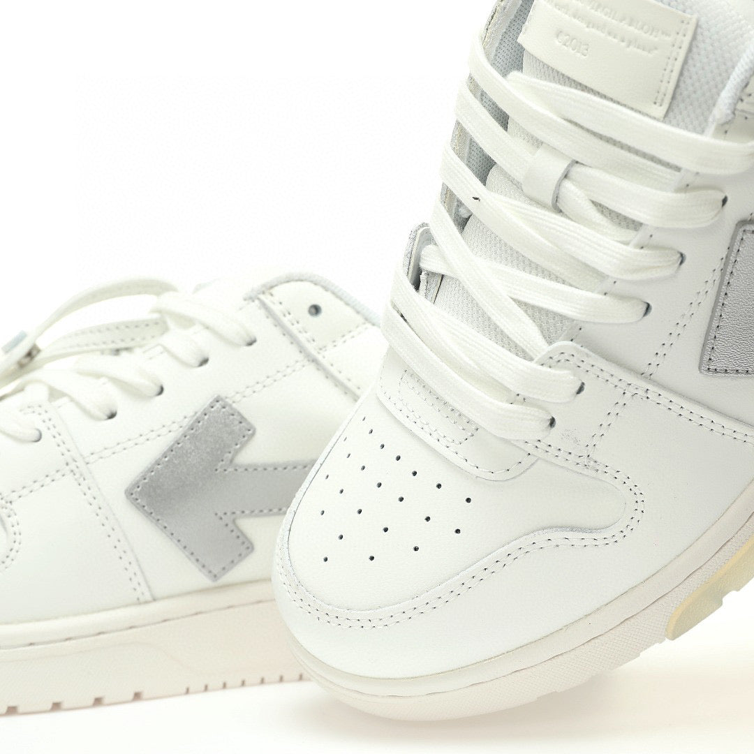 Off White Out Of Office White Silver Logo